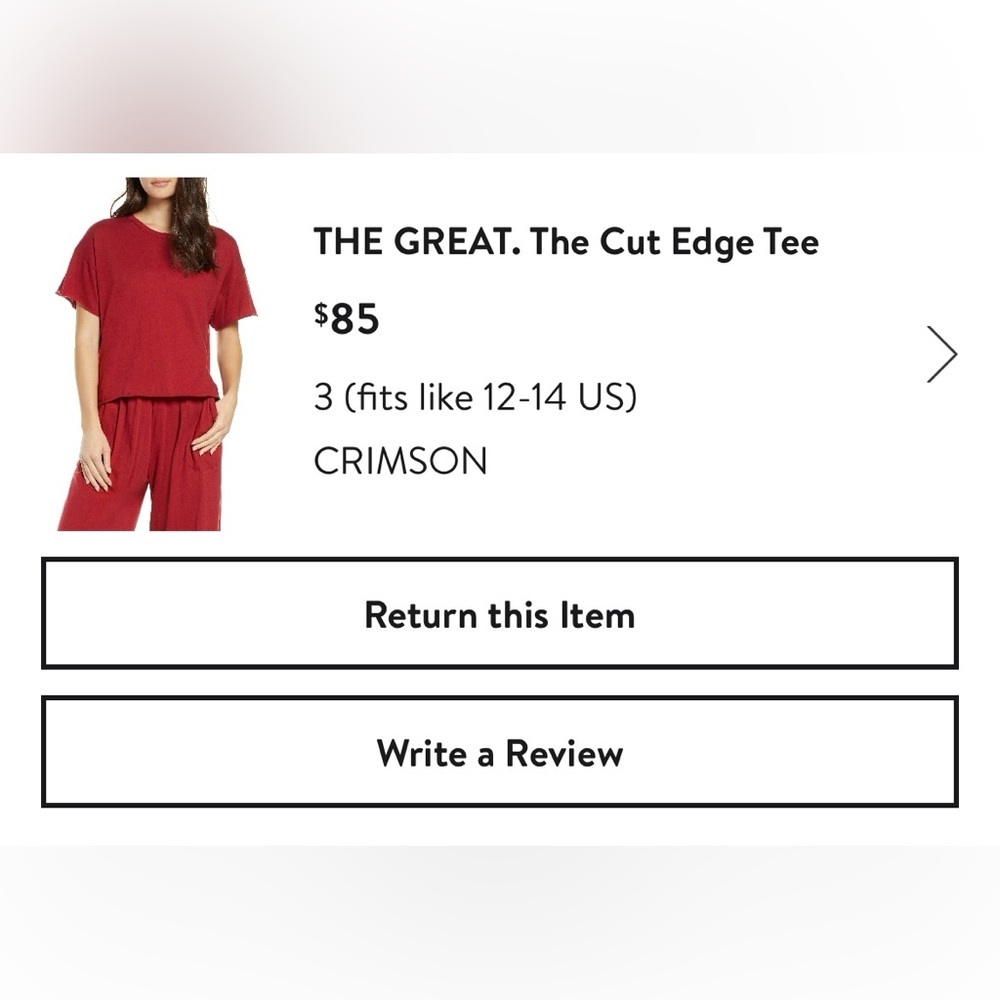 NWOT THE GREAT. The Cut Edge Tee